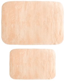 Πατάκι μπάνιου PWC-0055 pakoworld σετ 2τμχ ροζ 90x60εκ - Ύφασμα - 188-000030