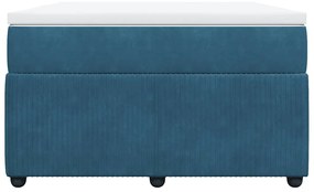 vidaXL Κρεβάτι Boxspring με Στρώμα Σκούρο Μπλε 120x200 εκ. Βελούδινο