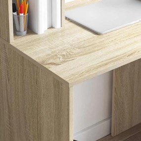 vidaXL Γραφείο με ράφι Sonoma Δρυς 91 x 50 x 149 εκ Επεξεργασμένο ξύλο