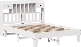 vidaXL Σκελετός Κρεβ. Χωρίς Στρώμα Λευκό 140x200 εκ Μασίφ Πεύκο