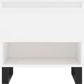 vidaXL Τραπεζάκια Σαλονιού 2 τεμ. Γυαλ. Λευκό 50x46x50 εκ. Επεξ. Ξύλο