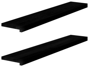 vidaXL Περβάζια παραθύρων 2 τεμ. Σκ. Καφέ 110x20x2εκ. Μασίφ Ξύλο Δρυός