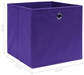vidaXL Κουτιά Αποθήκευσης 4 τεμ. Μοβ 32 x 32 x 32 εκ. Υφασμάτινα
