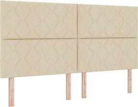 vidaXL LED κεφαλάρι Κρεμ 180 cm ύφασμα