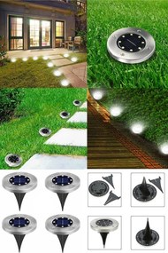 Stewehome Σετ 2 ηλιακών φωτιστικών κήπου με 8 led και καρφί για έδαφος