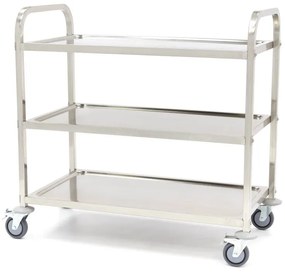 Stainless Steel Serving Trolley - 3 Shelves