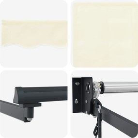 vidaXL Ηλεκτρικό Αναδιπλούμενο Σκίαστρο Κρεμ 4,5 x 3 μ