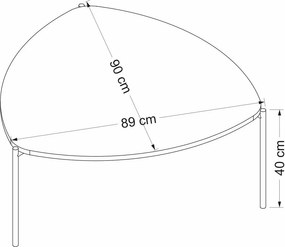 Τραπεζάκι Σαλονιού Ανθρακί FLENOL 90x89x40