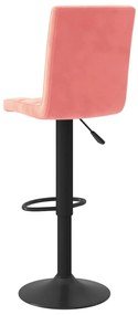 vidaXL Σκαμπό Μπαρ 2 τεμ. Ροζ Βελούδινα