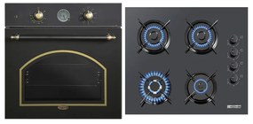 MULTIHOME ΣΕΤ ΦΟΥΡΝΟΣ MH-6051 BLACK RETRO + ΕΣΤΙΑ ΥΓΡΑΕΡΙΟΥ MH-6107 ΜΑΥΡΟ MULTIHOME 999-002-87874