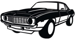 Διακοσμητικό Τοίχου Chevy Camaro Yenko 891TNL3427 60x30cm Black Wallity Μέταλλο