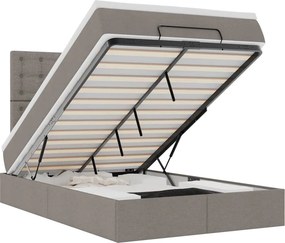 vidaXL Οθωμανικό κρεβάτι με στρώμα Taupe 120x200cm ύφασμα