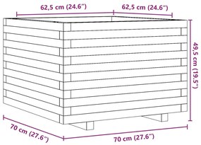 ΖΑΡΝΤΙΝΙΕΡΑ ΚΗΠΟΥ 70X70X49,5 ΕΚ. ΑΠΟ ΜΑΣΙΦ ΞΥΛΟ ΨΕΥΔΟΤΣΟΥΓΚΑΣ 847366