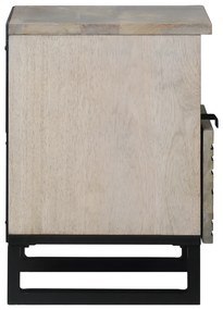 vidaXL Κομοδίνα με συρτάρι Λευκό και μαύρο 40 x 33 x 46 εκ.