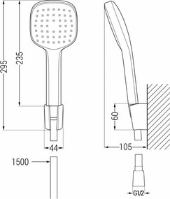 Mexen R-33 σετ σημειακού ντους, χρώμιο/λευκό - 785335052-02