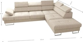 Γωνιακός καναπές Gelito-Ekrou-Αριστερή