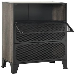 vidaXL Ντουλάπια Αποθήκευσης 2 τεμ. Γκρι 72 x 36 x 82 εκ. Μέταλλο/MDF