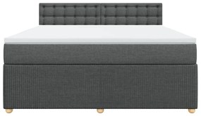 Κρεβάτι Boxspring με Στρώμα Σκούρο Γκρι 180x200 εκ Υφασμάτιν - Γκρι