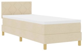 vidaXL Κρεβάτι με ελατήρια με στρώμα Κρεμ 80 x 200 cm ύφασμα