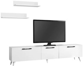 Έπιπλο τηλεόρασης Mareta Megapap χρώμα λευκό 180x31,3x42εκ.