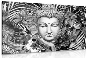 Εικόνα του Βούδα σε εξωτικό φόντο σε ασπρόμαυρο
