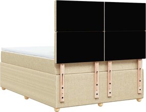 vidaXL Κρεβάτι Boxspring με Στρώμα Κρεμ 160x200 εκ. Υφασμάτινο
