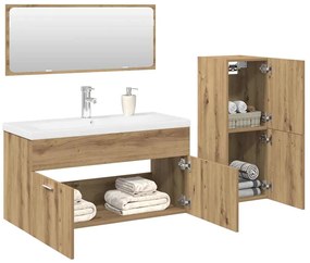 vidaXL Σετ Επίπλων Μπάνιου 4 Τεμαχίων Τεχνίτης Δρυς από Τεχν. Ξύλο