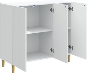 vidaXL Πλαϊνό γραφείο Λευκό 89 x 34,5 x 80 εκ Επεξεργασμένο Ξύλο