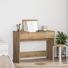 vidaXL Τραπέζι Μακιγιάζ με Καθρέπτη Δρυός 100x45x76 εκ.