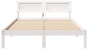 vidaXL Σκελετός Κρεβατιού Λευκό 140 x 190 cm Μασίφ ξύλο πεύκου