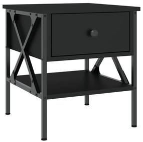 vidaXL Κομοδίνο Μαύρο 40 x 42 x 45 εκ. από Επεξεργασμένο Ξύλο