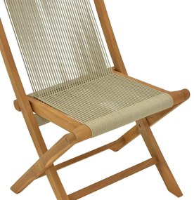 Καρέκλα Banou teak ξύλο και σχοινί σε φυσική απόχρωση 51.5x58x88εκ 52.5x56x89 εκ.