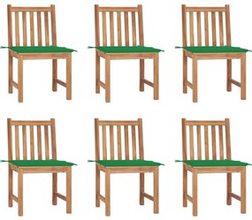 vidaXL Καρέκλες Κήπου 6 τεμ. από Μασίφ Ξύλο Teak με Μαξιλάρια