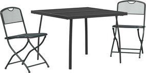 vidaXL Σετ Εξωτερικών Επίπλων 3 pcs Ανθρακί Σίδηρος και Χάλυβας