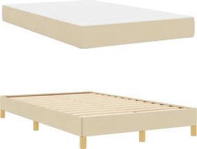 vidaXL Κρεβάτι με ελατήρια με στρώμα Κρεμ 120 x 190 cm ύφασμα