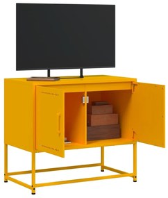 Έπιπλο Τηλεόρασης Μουσταρδί Κίτρινο 68,5x39x60,5 εκ. από Ατσάλι - Κίτρινο