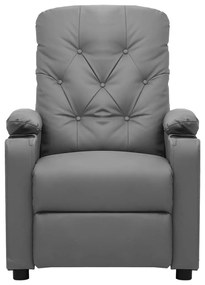 vidaXL Πολυθρόνα Ηλεκτρική Ανακλινόμενη Γκρι από Συνθετικό Δέρμα