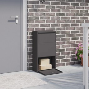 vidaXL Κουτί Πακέτων Μαύρο 44x22x82 εκ. Χάλυβας