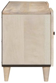 vidaXL Ντουλάπι TV με ράφι Λευκό 105 x 33 x 46 εκ Μασίφ ξύλο μάνγκο