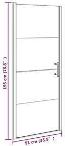 vidaXL Πόρτα Ντουζιέρας Μαύρη με Αμμοβολή 91x195 εκ. από Ψημένο Γυαλί