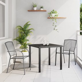 vidaXL Σετ Τραπεζαρίας Κήπου 3 Τεμαχίων  Ανθρακί Χάλυβας
