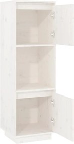 vidaXL Ντουλάπι Ψηλό Λευκό 38 x 35 x 117 εκ. από Μασίφ Ξύλο Πεύκου