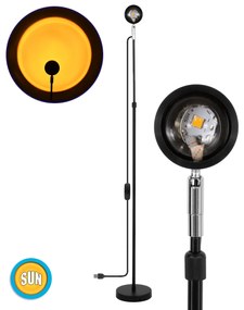 GloboStar® 00819 Μοντέρνο Minimal Επιδαπέδιο Φωτιστικό Μεταλλικό Μονόφωτο LED 12W DC 5V με Projector LENS Ειδικού Εφέ & Καλώδιο Τροφοδοσίας USB Rotation Head 180° SUN