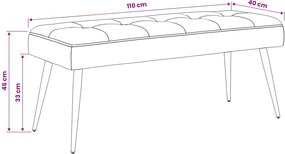 vidaXL Πάγκος με κουμπωτές επιφάνειες Μοβ 110 x 40 x 46 cm Βελούδο