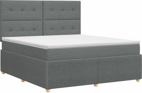 vidaXL Κρεβάτι box spring με στρώμα Σκούρο Γκρι 160 x 200 cm Ύφασμα