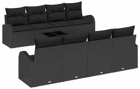vidaXL Σετ Καναπέ Κήπου 7 pcs Μαύρο 55 x 55 x 37 εκ συνθετικό ρατάν
