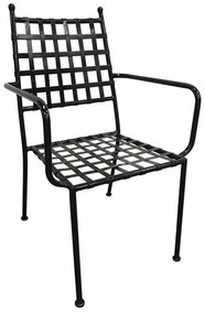 Πολυθρόνα Μεταλική Mesh PATON Μαύρη 54x62x92cm