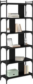 vidaXL Βιβλιοθήκη Μαύρη δρυς 76 x 32 x 192 εκ. Επεξεργασμένο ξύλο