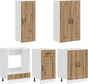vidaXL Μονάδα κουζίνας KALMAR 5 pcs Artisan Δρυς Επεξεργασμένο Ξύλο