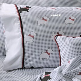 Μαξιλαροθήκες Παιδικές 767 Σετ 2τμχ Grey-Red Down Town 52X75 100% Cotton Satin